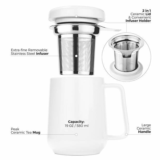 Infuseur de tasse en céramique Peak