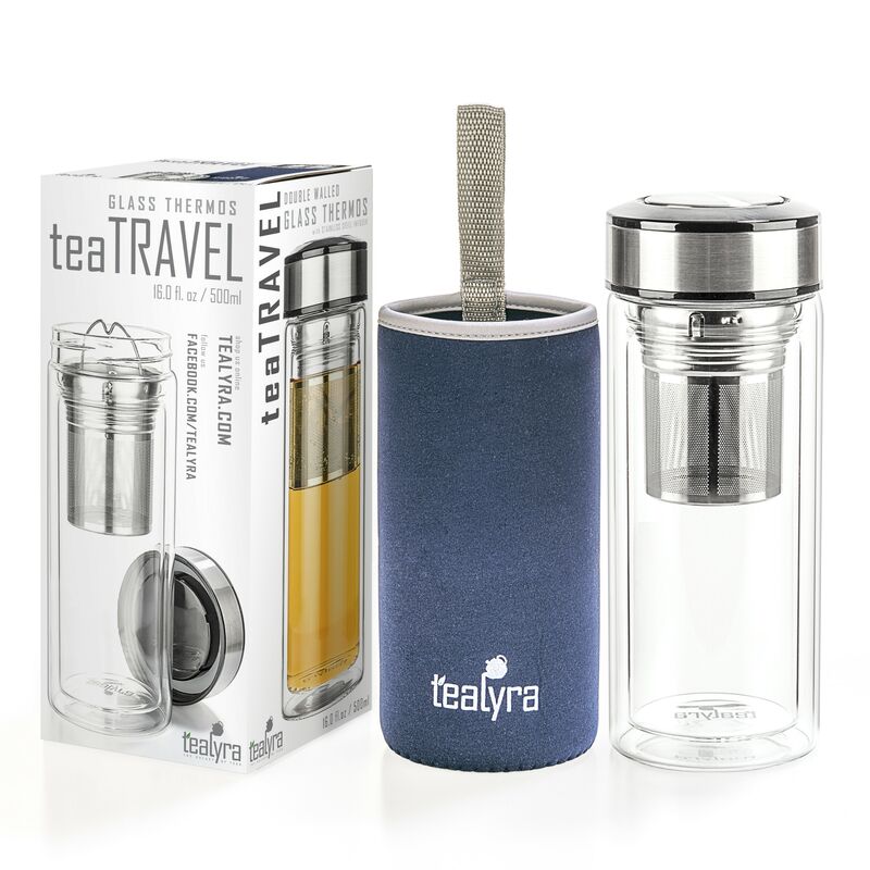 teaTravel Double Wall Glass Thermos
